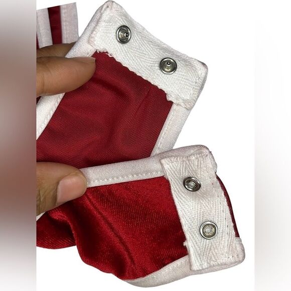 Elegant Red Velvet Jumpsuit - Picture 3 of 14